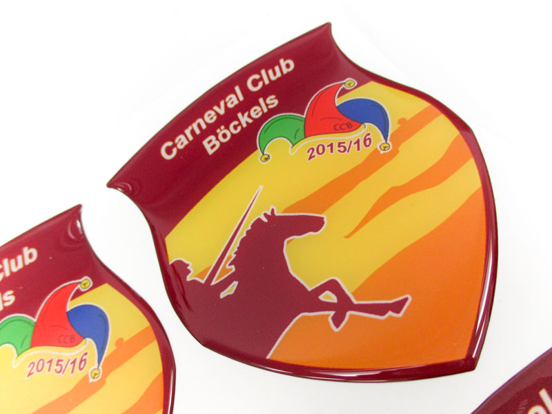 3D-Stickerbogen Sonderform Vereinswappen