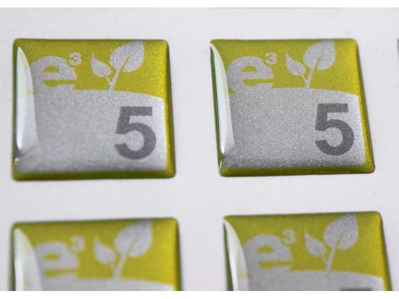 3D-Stickerbogen mit Silberfolie