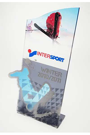 Awards and trophies Acryl-Aufsteller - zugeschnitten - gebogen-bedruckt Intersport