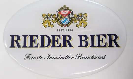Digitaldruck für 3D-Aufkleber - Rieder Bier