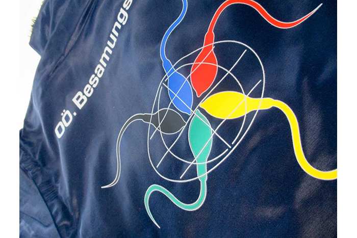 Pilotenjacke mit Transferdruck OOE-Besamungsstation
