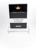 Awards and trophies Trophaeen_Glastrophy-Champion-bedruckt_Armstark