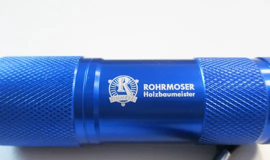 Taschenlampe mit Logogravur